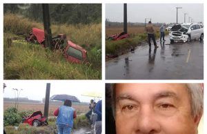 Urgente: Em Jaguaruna, motorista morre após batida frontal entre dois carros
