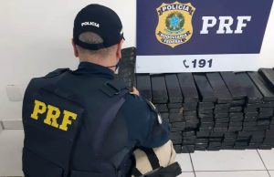 202 kg de maconha são apreendidos pela PRF em Jaguaruna, na BR-101