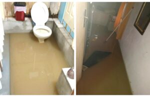 Temporal deixa casas alagadas no bairro Humaitá de Cima