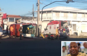 Ambulância dos bombeiros se envolve em grave acidente em Tubarão