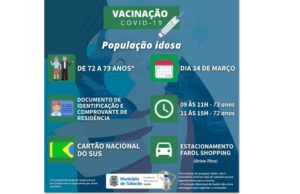 Idosos de 72 e 73 anos serão vacinados nesta quarta em Tubarão