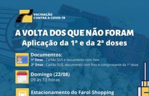A volta dos que não foram: Pessoas de 18 anos ou mais terão segunda chance de se vacinar