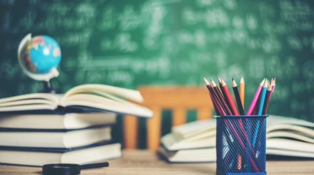 book with green board background