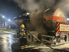 Incêndio em Caminhão-Tanque é Controlado Rapidamente em São Cristóvão, Tubarão