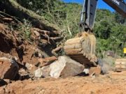 Obras na Estrada Geral do Sombrio em Tubarão avançam com detonação Fotos: Divulgação