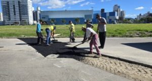 Manutenções na malha viária são realizadas em diferentes pontos de Tubarão Foto: Divulgação