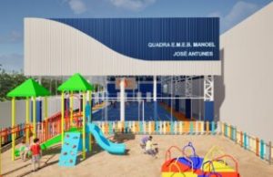 Prefeitura de Tubarão abre licitação de R$ 1,1 milhão para quadra coberta na EMEB Manoel José Antunes Arte: PMT/Divulgação