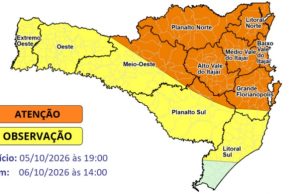 Defesa Civil Alerta para Chuvas Persistentes em Tubarão Entre Segunda e Terça