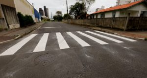 Tubarão inicia pintura de faixas em 12 vias da Operação Tapete Preto Fotos: Vinicius Duarte/GeCom/PMT
